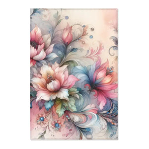 Floral Area Rug - Polyester Chenille Watercolor Style - Dipaliz - 24’’ × 36’’ - Rugs