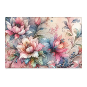 Floral Area Rug - Polyester Chenille Watercolor Style - Dipaliz - 36’’ × 24’’ - Rugs