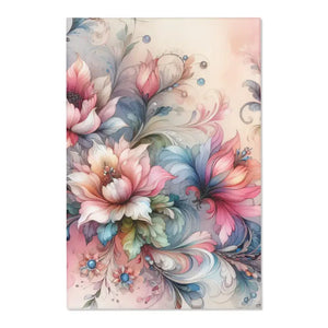 Floral Area Rug - Polyester Chenille Watercolor Style - Dipaliz - 48’’ × 72’’ - Rugs