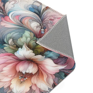 Floral Area Rug - Polyester Chenille Watercolor Style - Dipaliz - Rugs