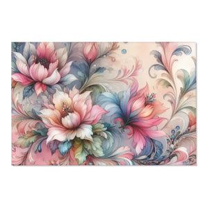 Floral Area Rug - Polyester Chenille Watercolor Style - Dipaliz - 72’’ × 48’’ - Rugs