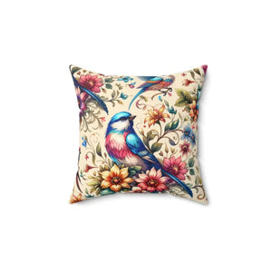 Spun Polyester Square Pillow - Floral Feather Elegance - Dipaliz - 14’’ × - Throw Pillows