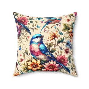 Spun Polyester Square Pillow - Floral Feather Elegance - Dipaliz - 20’’ × - Throw Pillows