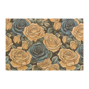 Rose Flowers Tufted Coir Coconut Doormat - Vibrant Welcome - Dipaliz - 24’’ x 16’’ - Door Mats
