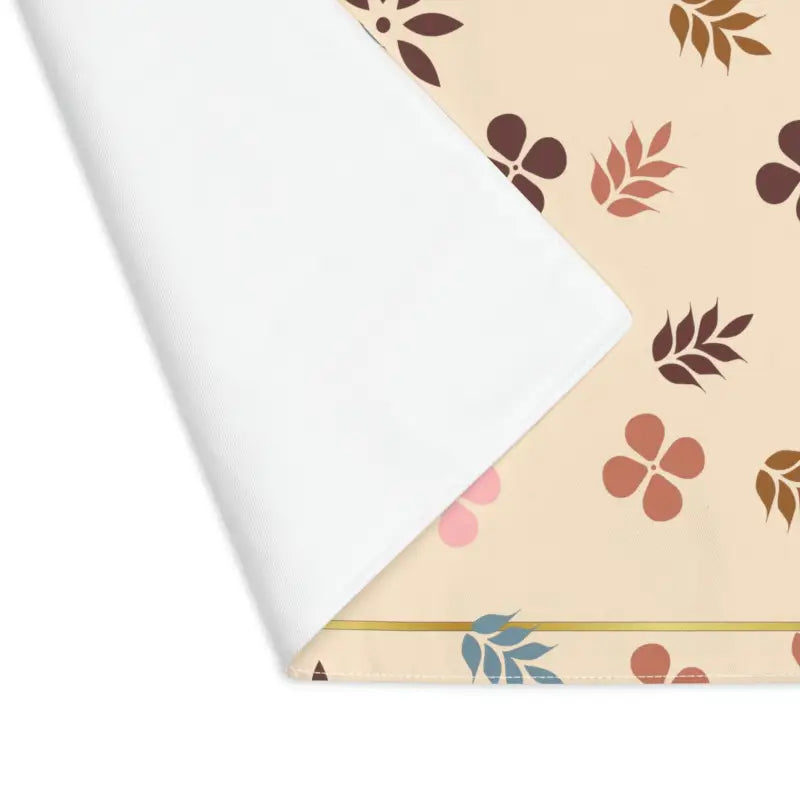 Creamy Floral Cotton Placemats: Elevate your Dining Style - 18’’ × 14’’ Home Decor