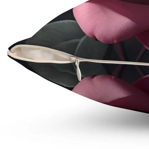 Pink Rose Throw Pillow - Polyester Square Elegant Decor - Dipaliz - Pillows