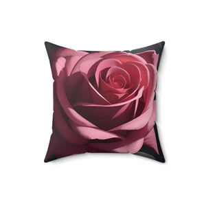 Pink Rose Throw Pillow - Polyester Square Elegant Decor - Dipaliz - Pillows