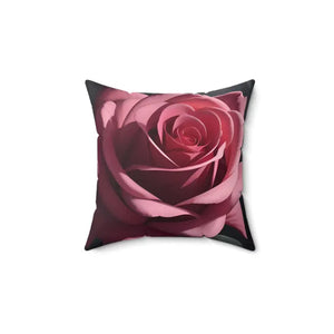 Pink Rose Throw Pillow - Polyester Square Elegant Decor - Dipaliz - Pillows
