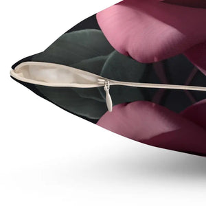 Pink Rose Throw Pillow - Polyester Square Elegant Decor - Dipaliz - Pillows