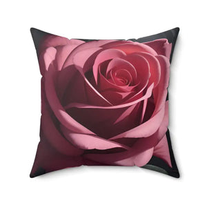 Pink Rose Throw Pillow - Polyester Square Elegant Decor - Dipaliz - Pillows