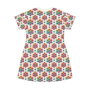Shirt Dress - Geometrical Colorful Pattern T-shirt Style - Dipaliz - T-shirts