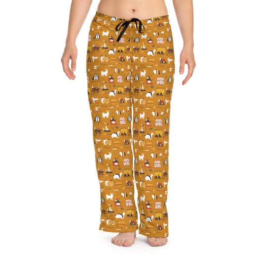 Cozy Farm Animal Pajama Pants in Soft Polyester Knit - m / White Stitching Pajamas