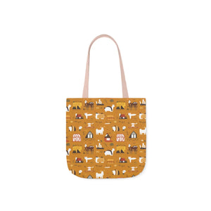Playful Farm Animals Canvas Tote - 5-color Straps - Dipaliz - Shopping Totes