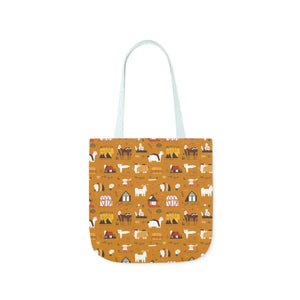 Playful Farm Animals Canvas Tote - 5-color Straps - Dipaliz - Shopping Totes