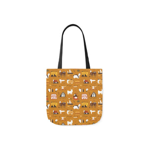 Playful Farm Animals Canvas Tote - 5-color Straps - Dipaliz - Shopping Totes