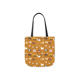 Playful Farm Animals Canvas Tote - 5-color Straps - Dipaliz - Shopping Totes