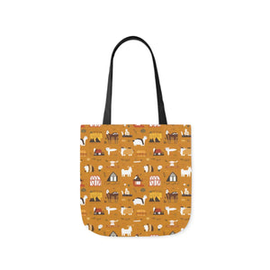 Playful Farm Animals Canvas Tote - 5-color Straps - Dipaliz - Shopping Totes