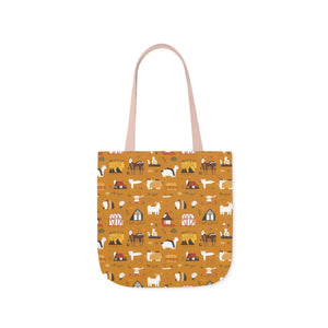 Playful Farm Animals Canvas Tote - 5-color Straps - Dipaliz - Shopping Totes