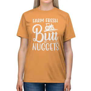 Farm Fresh Butt Nuggets Triblend Tee - Unisex Humor Shirt - Dipaliz - Orange Triblend / s - T-shirts