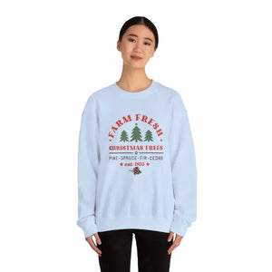 Farm Fresh Christmas Tree Sweatshirt Festive Holiday Top - Dipaliz - Sweatshirts