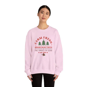 Farm Fresh Christmas Tree Sweatshirt Festive Holiday Top - Dipaliz - Sweatshirts