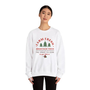 Farm Fresh Christmas Tree Sweatshirt Festive Holiday Top - Dipaliz - Sweatshirts