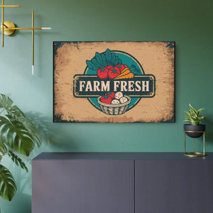 Farm Fresh Metal Art Sign – Matte Aluminum - Dipaliz - Novelty Signs