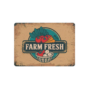 Farm Fresh Metal Art Sign – Matte Aluminum - Dipaliz - Novelty Signs