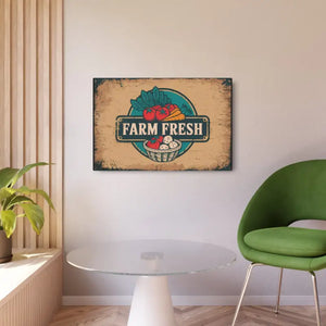Farm Fresh Metal Art Sign - Vintage Style Decor - Dipaliz - Novelty Signs