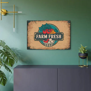 Farm Fresh Metal Art Sign - Vintage Style Decor - Dipaliz - Novelty Signs