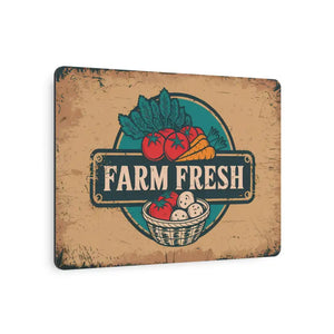 Farm Fresh Metal Art Sign - Vintage Style Decor - Dipaliz - Novelty Signs