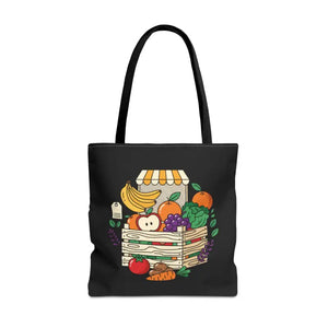 Farmers Market Tote Bag - Fresh Fruit Crate Design - Dipaliz - 18’’ × / Black - Bags
