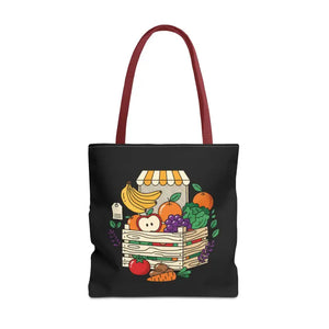 Farmers Market Tote Bag - Fresh Fruit Crate Design - Dipaliz - 18’’ × / Red - Bags