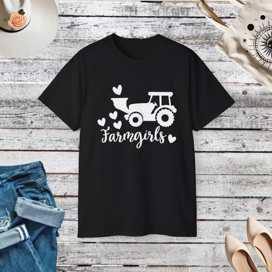 Farm Girl Unisex Ultra Cotton Tee for City & Country Vibes - Black / s T-shirt