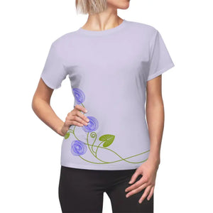 Purple Flowers Polyester Tee - Bold Vibrant Style - Dipaliz - Xs / White Stitching / 4 Oz. - T-shirts