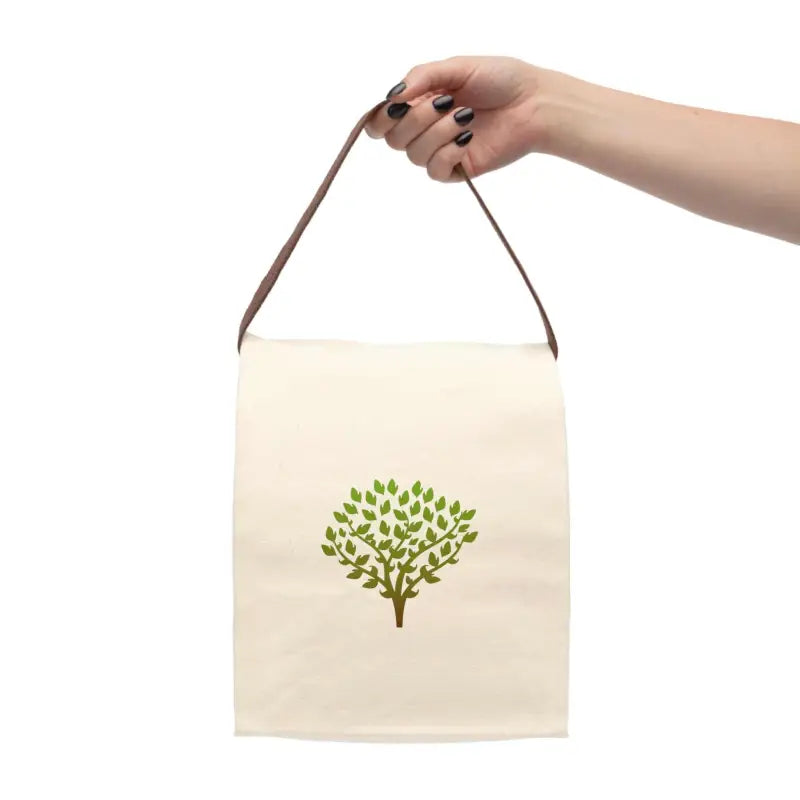 Chic Tree Cotton Canvas Lunch Bag: Style Meets Function - 8’’ x 12.5’’ 5.5’’ / Natural Bags