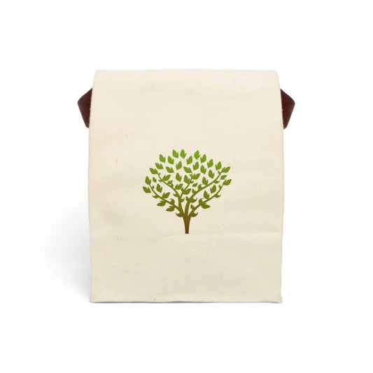 Chic Tree Cotton Canvas Lunch Bag: Style Meets Function - 8’’ x 12.5’’ 5.5’’ / Natural Bags