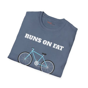 Bicycle T-shirt Runs on Fat Cycling Adventure Tee - Dipaliz - T-shirts