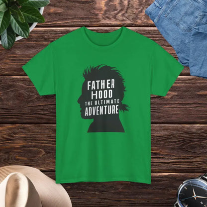 Unisex Heavy Cotton Tee: Fatherhood the Ultimate Adventure - Irish Green / s T-shirt