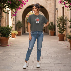 DipaliZ Mamas Favorite Boxy Crop Tee - Polyester Viscose Blend'