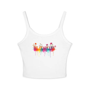 Watercolor Floral Crop Tank - Soft Yoga Top - Dipaliz - Tops