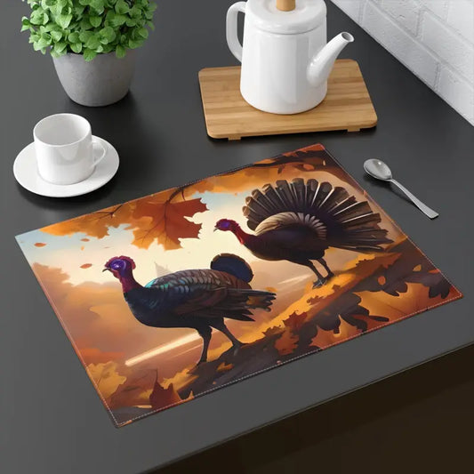 Gobble Up Style: Luxurious Thanksgiving Cotton Placemats - 18’’ × 14’’ Home Decor