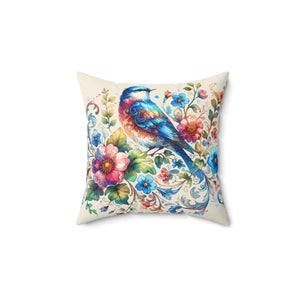 Colorful Birds Spun Polyester Square Pillow - Dipaliz - 14’’ × - Throw Pillows