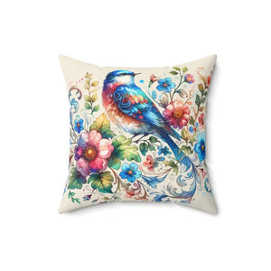 Colorful Birds Spun Polyester Square Pillow - Dipaliz - 16’’ × - Throw Pillows