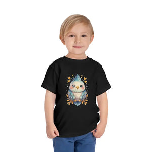 Cute Bird Toddler Tee - Feathery Short Sleeve Top - Dipaliz - Black / 2t - Baby & Tops