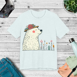 Polar Bear Flower Hat Feel-good Unisex Jersey Tee - Dipaliz - T-shirts