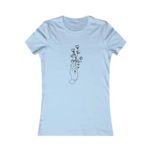 Women’s Favorite Tee - Soft Cotton Hand with Flowers - Dipaliz - s / Baby Blue - T-shirts