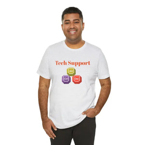 Tech Support Tee - Short Sleeve Computer Nerd Apparel - Dipaliz - Ash / s - T-shirts