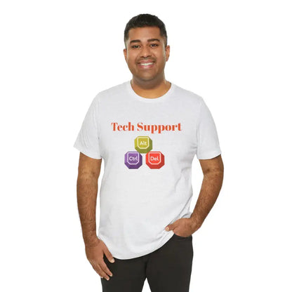 Geek out in Style: Soft Tech Support Tee for Computer Nerds - Ash / s T-shirt