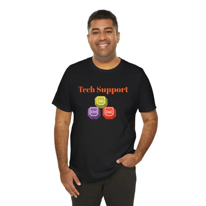 Geek out in Style: Soft Tech Support Tee for Computer Nerds - Black / s T-shirt